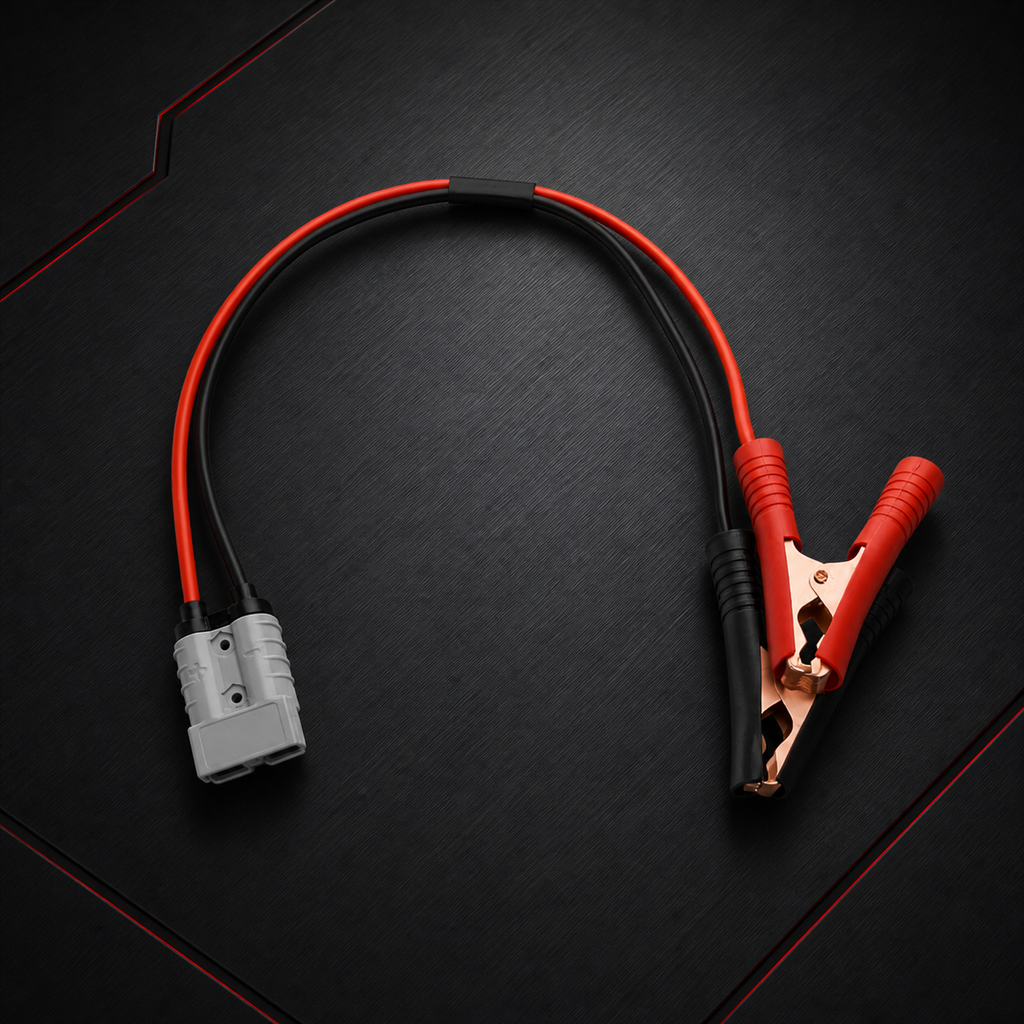 Waterproof 50A Power Plug Connector to 10AWG Copper Plated Battery Alligator Clips Extension Charging Cable for Cars Motorcycles