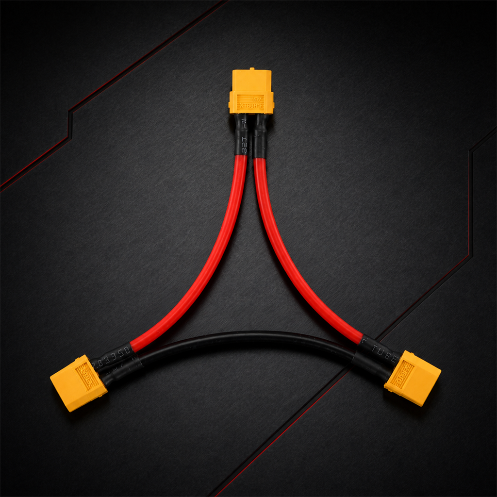 XT60 Serial Parallel Cable Battery Connector 12AWG Soft Silicone Wire Cable Adapter Extension Cord for UAV Helicopter Quadcopter