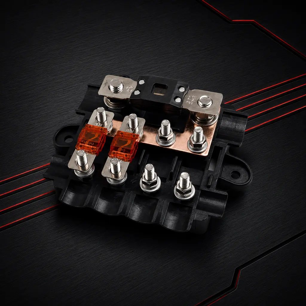 12V 48 V 58V PA66 Shell Copper Bus Bar Max 150A 4+1 Way 8M5 MIDI 2M8 MEGA Mini DC Car Audio Blade Afs Fuse Holder Box