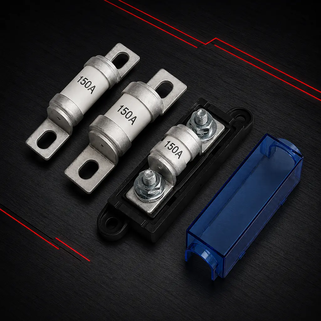 Cutout High Voltage 50-400A Fast EV Ceramic Class T Fuse Bolt on Fuse Holder With Transparent Cover for Car New Energy Circuit