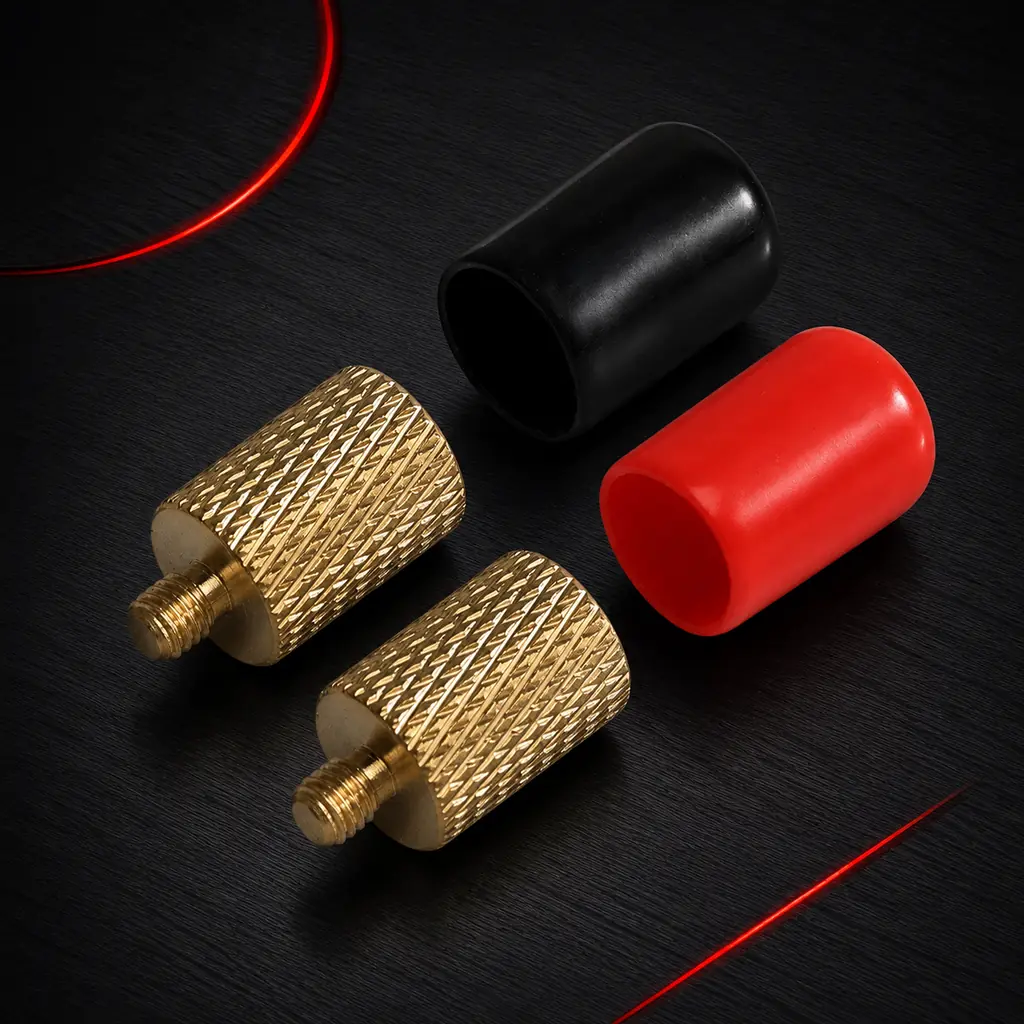 M5 M6 M8 Auto Car Brass Aluminum Screw Battery Post Terminal Connector Adapter Set with PVC Rubber for RV Marine Battery Post