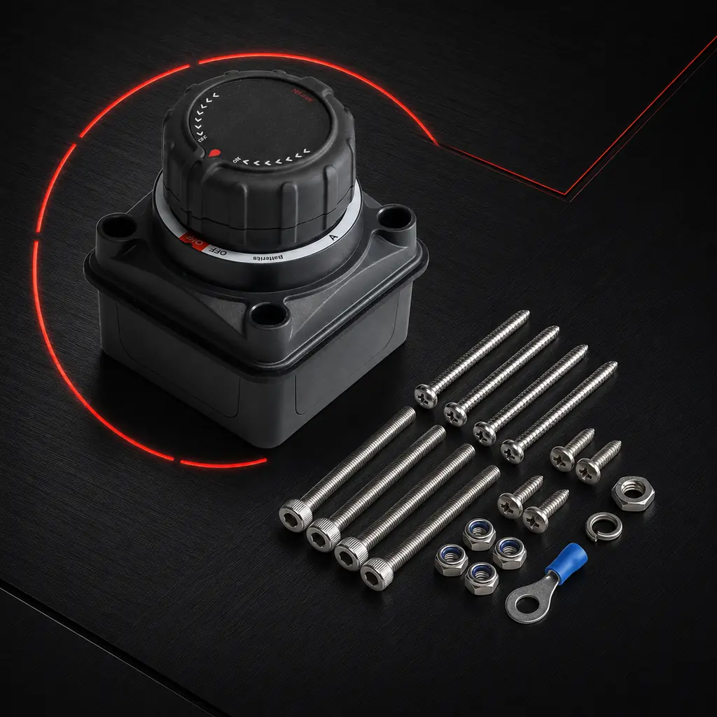 60V 300A Heavy Duty Silver Plated Copper Battery Rotary Switch Disconnect Isolator With Voltage Display for Automotive RV Car