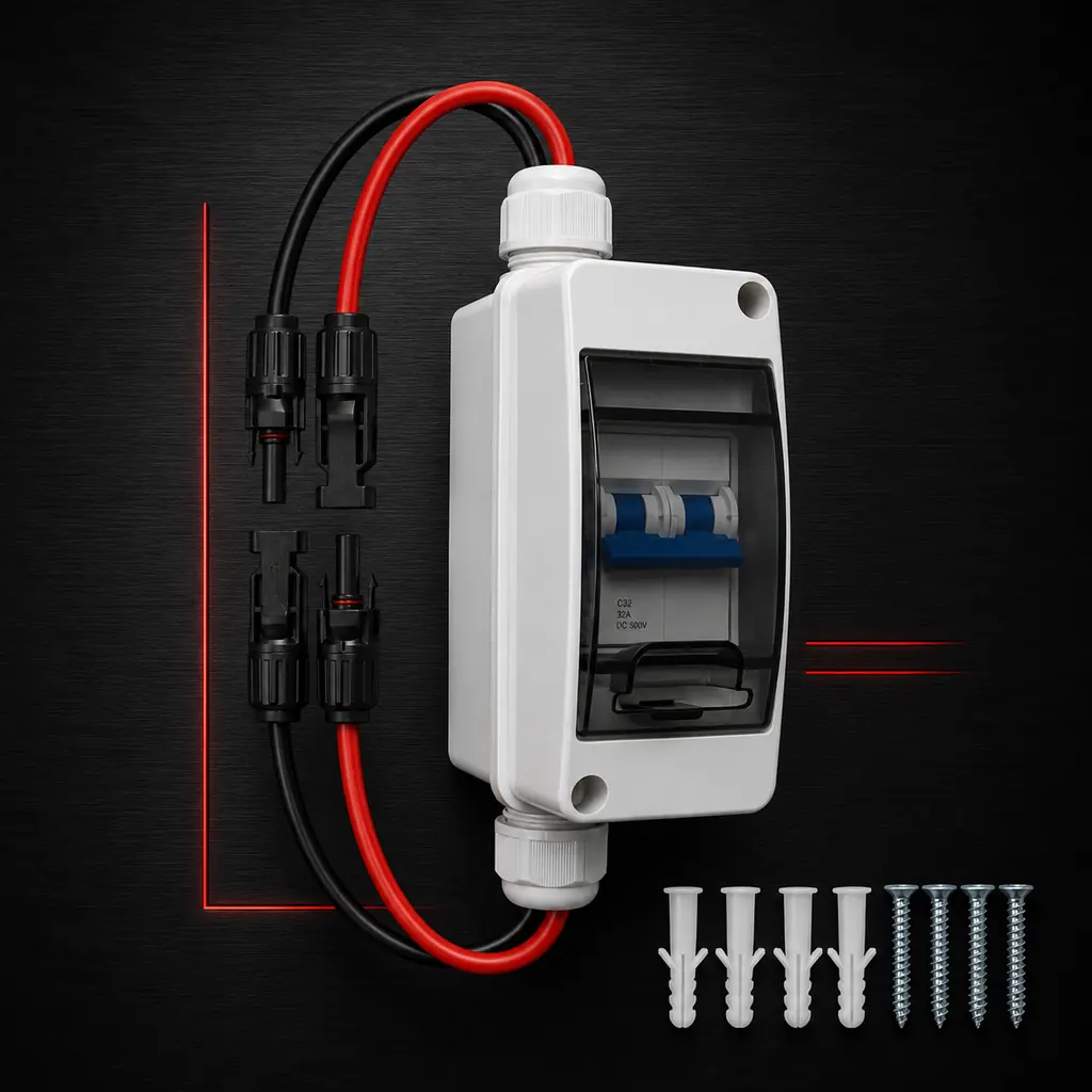 IP65 Waterproof 2P 32A Miniature Solar Circuit Breaker DC 500V MCB Isolator Switch Without Cable for PV System RV Boat
