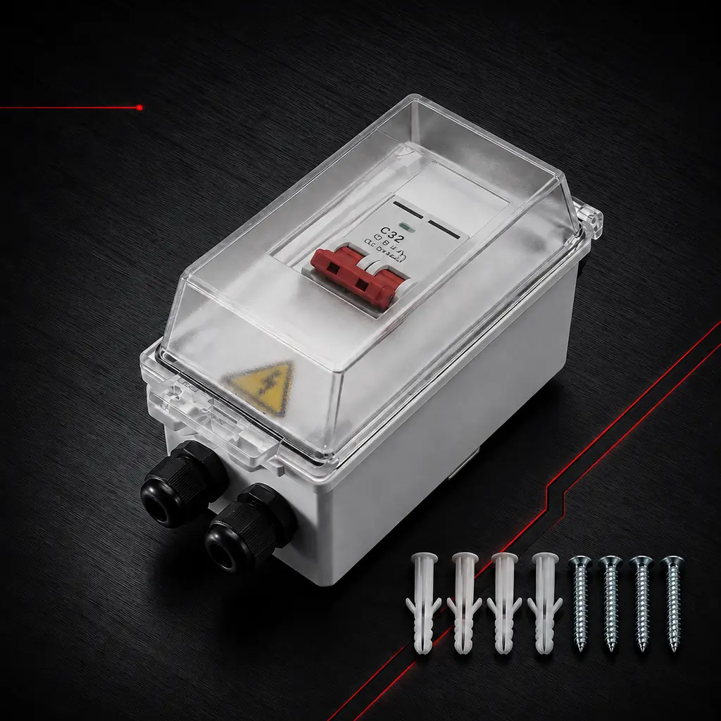 DC 500V 32A Circuit Breaker 2P IP65 Waterproof MCB Box Cable Optional for Solar PV System RV Energy Storage Home System Boat