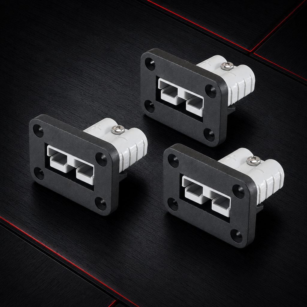 50A Copper Alloy Nylon Plastic Housing 4 Screw 12-24VDC Rated Current Plug Connector Plug with Panel Mount