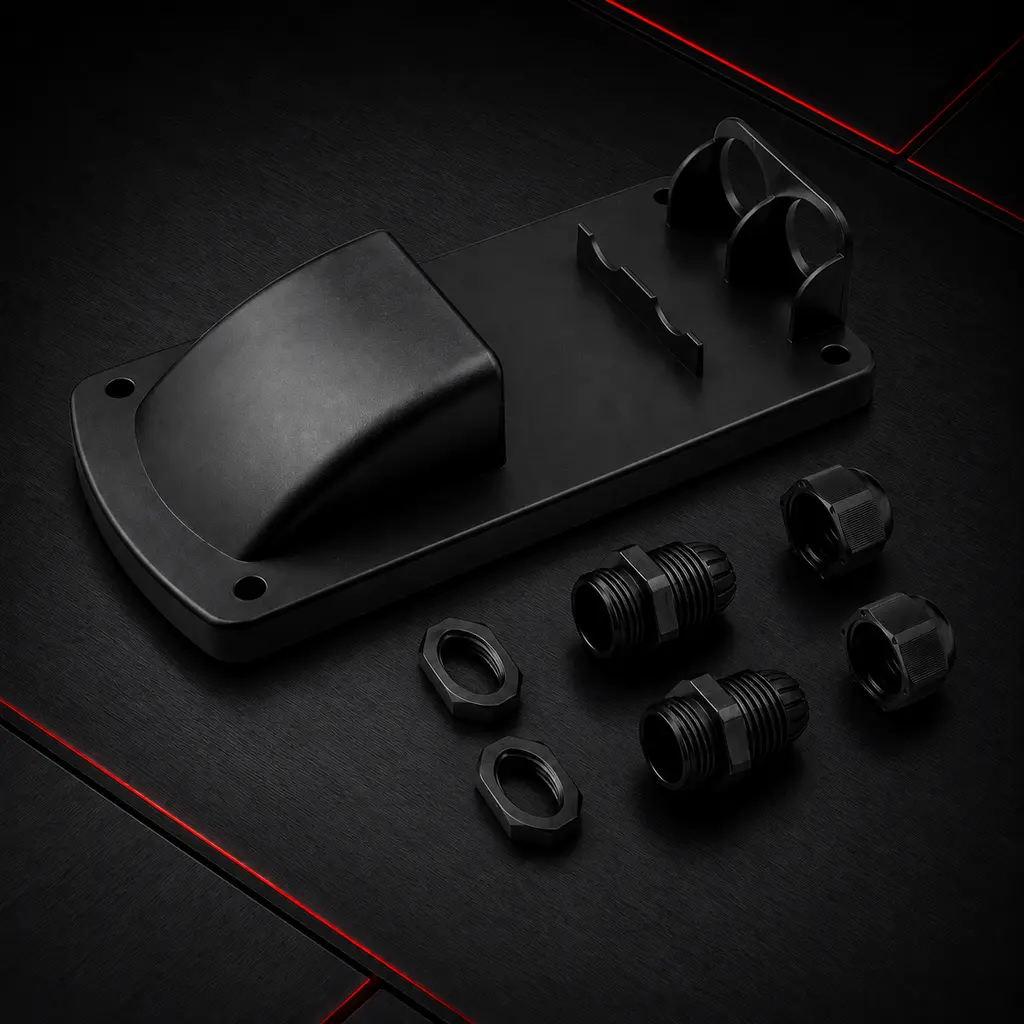 IP68 Waterproof ABS Housing Double Cable Entry Gland Through RV Roof Solar Junction Box for Marine Caravan Boat