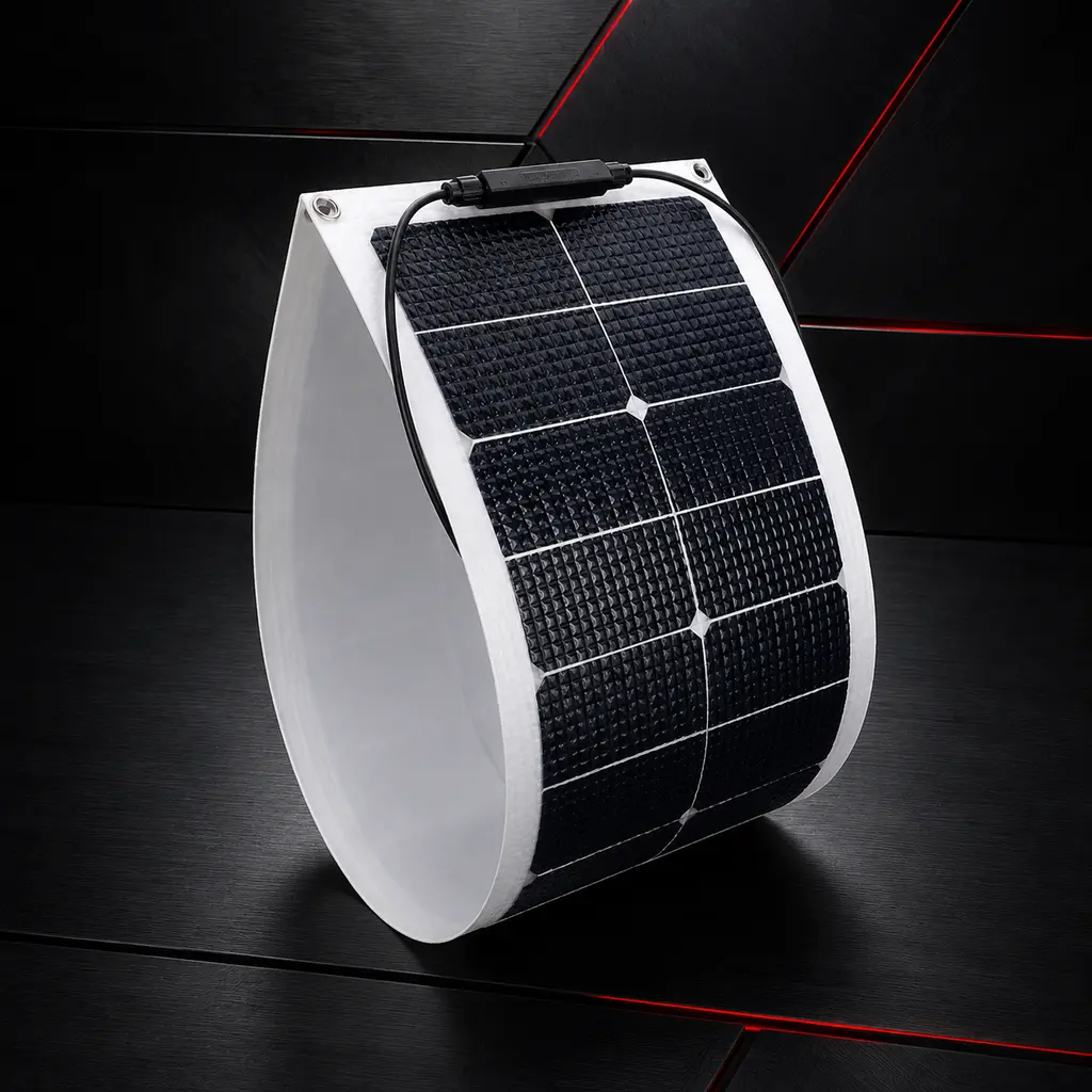 50W Waterproof Sunpower Monocrystalline Semi Flexible Bendable Solar Panel Kit Charger Off-grid for RV Boat Marine
