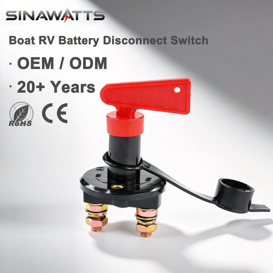 CE Battery Disconnect Switch 12-48V Battery Kill Switch Isolator Cut OFF Power for Marine Car Boat RV ATV Auto Truck Vehicles