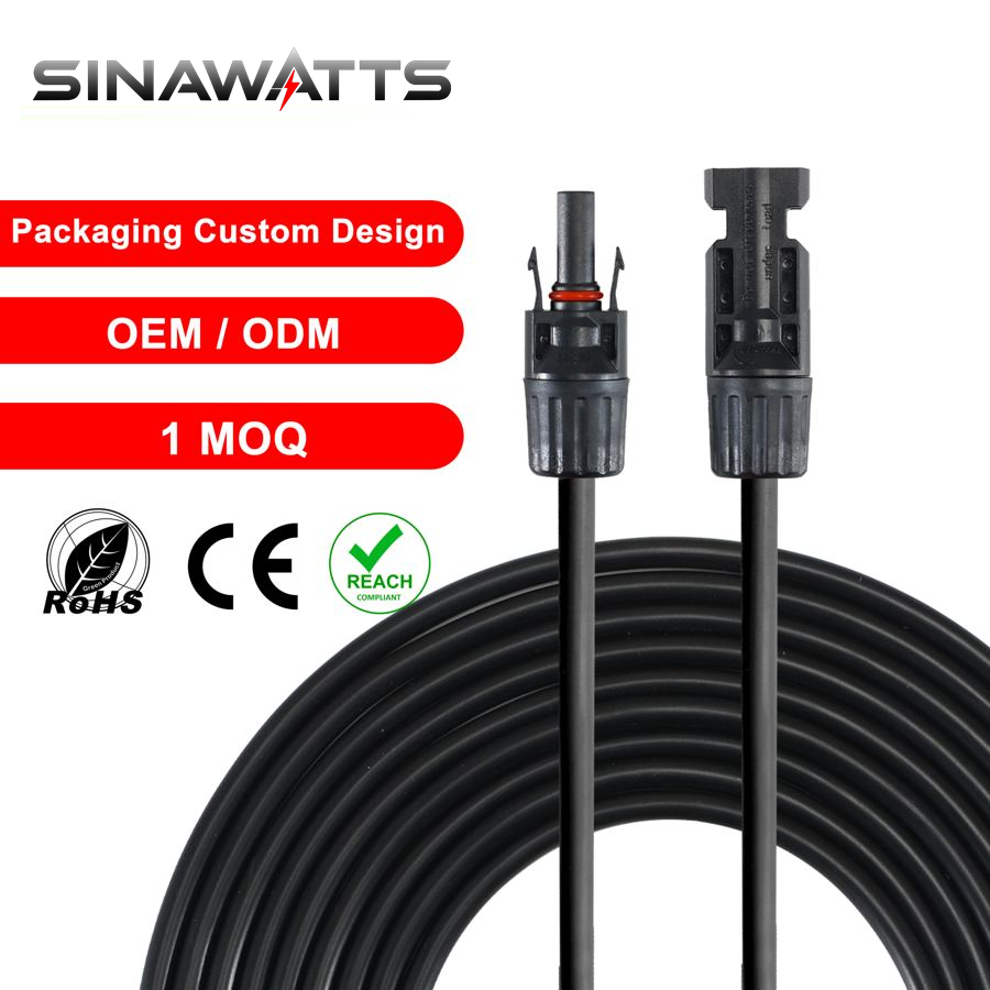 CE Certification 1m/2m/3m/4m/5m 12AWG/10AWG Solar Cable Kit with MC Male Female Connector Cable
