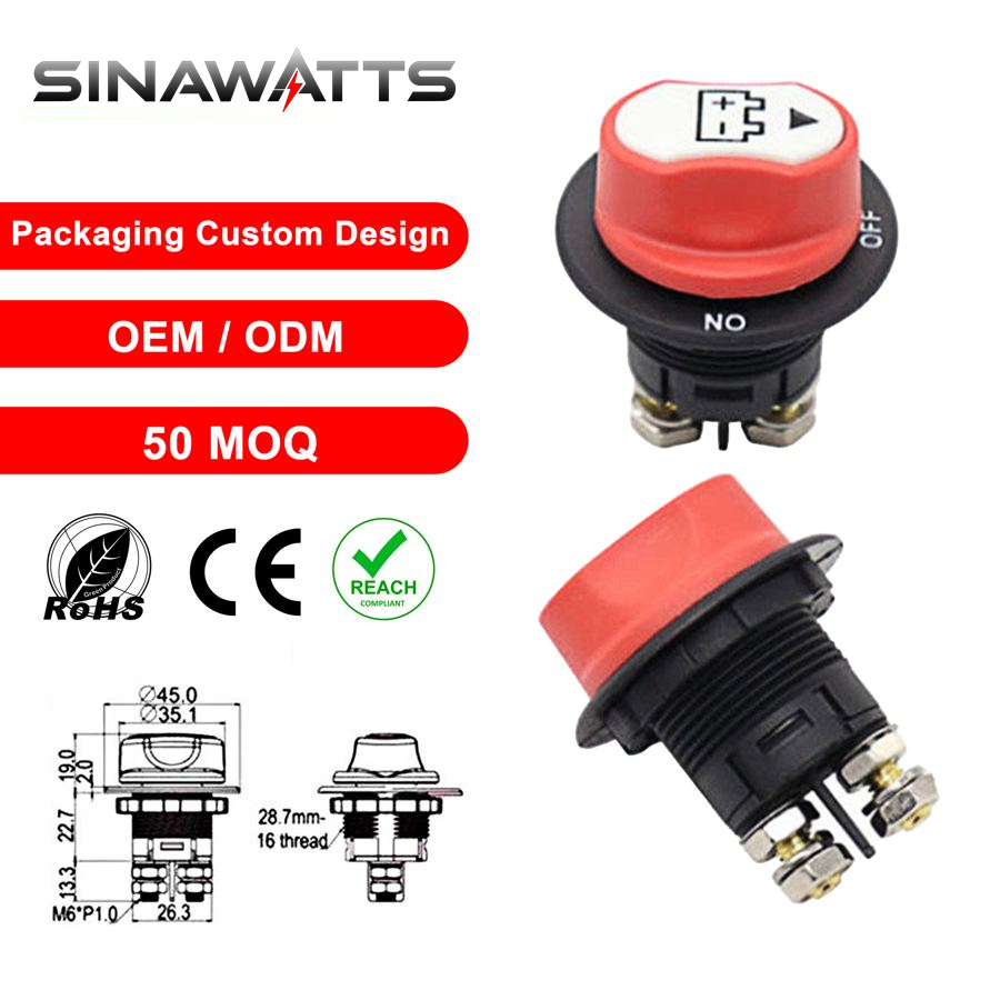 2 Pin M6 Screw 100A Battery Isolator Selector Disconnect Cut Off Master Switch Automotive Marine Car Winch Daf Truck Boat