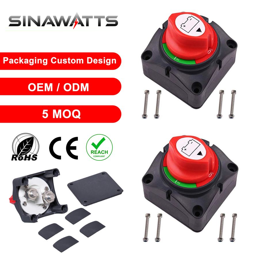 Heavy Duty Dpdt 12V 24V 48V Dual Car Vehicle RV Marine Battery Isolator Master Kill Rotary Switch Disconnect Power Cut Off Kit