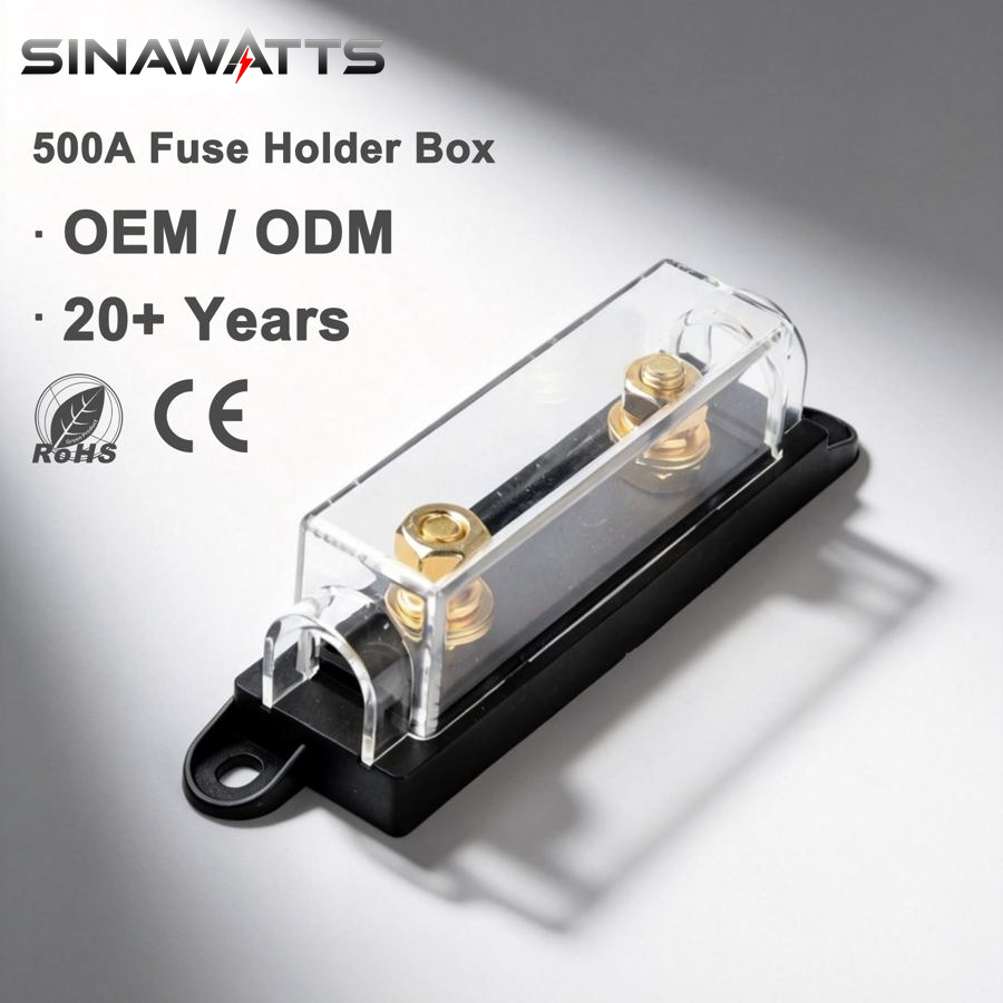 CE Certification Low Moq 500A 32V PC Anl Mega Midi DC Car Automotive Blade Large Forkbolt Fuse Holder Box for RV Marines