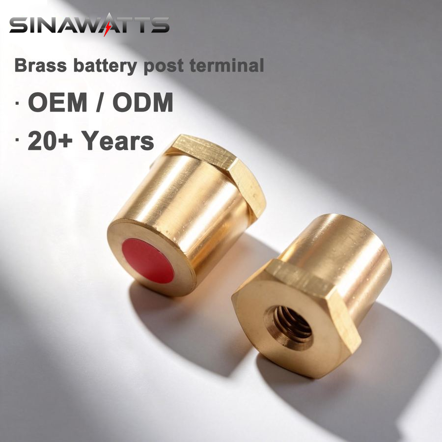 OEM Brass Electrical Lithium Screw Battery Screw Post Terminal Connector Adaptor Set for Auto Car Marine Motorcycle