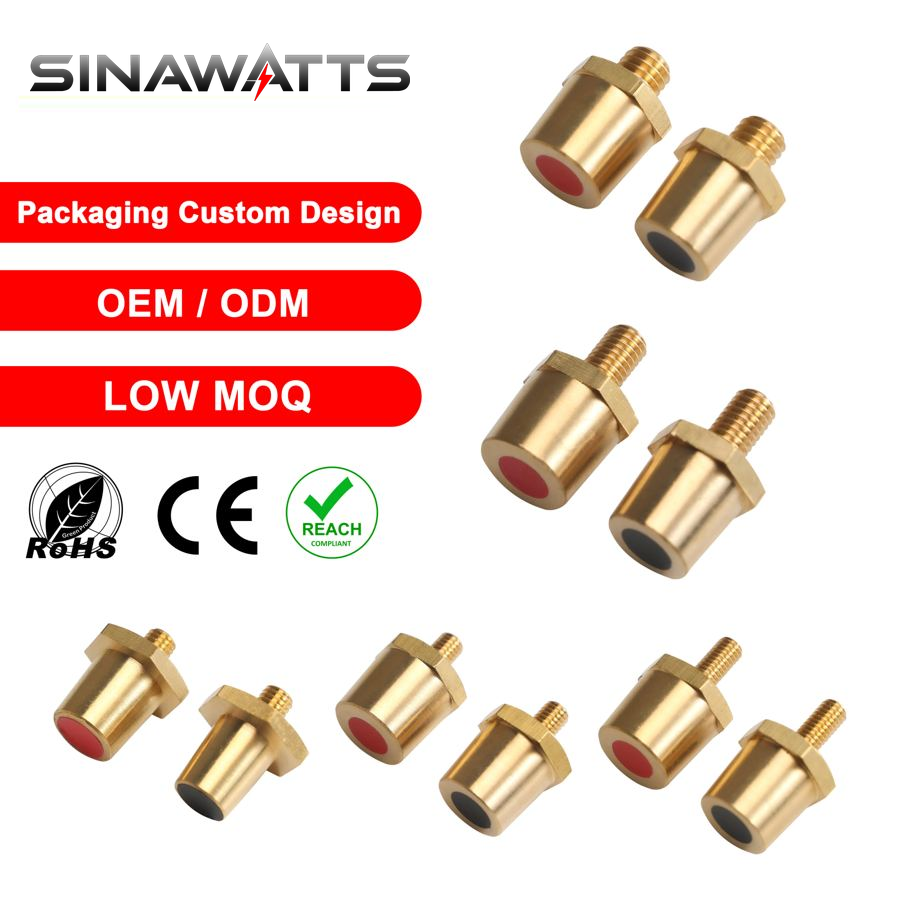 Auto Car Brass Electrical Lithium Screw Battery Screw Post Terminal Connector Adaptor Set for Marine Motorcycle